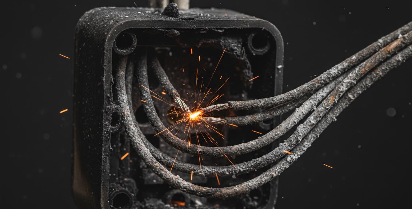 Оплавленная розетка и старая алюминиевая проводка как причина пожара